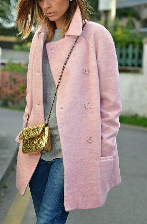 Looks de moda otoño invierno 2014 abrigo rosa