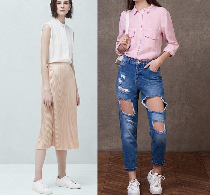 tendencias moda primavera verano 2016 faldas midi vaqueros rotos